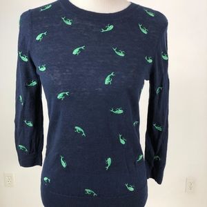 J. Crew Navy Whale Sweater - Sml